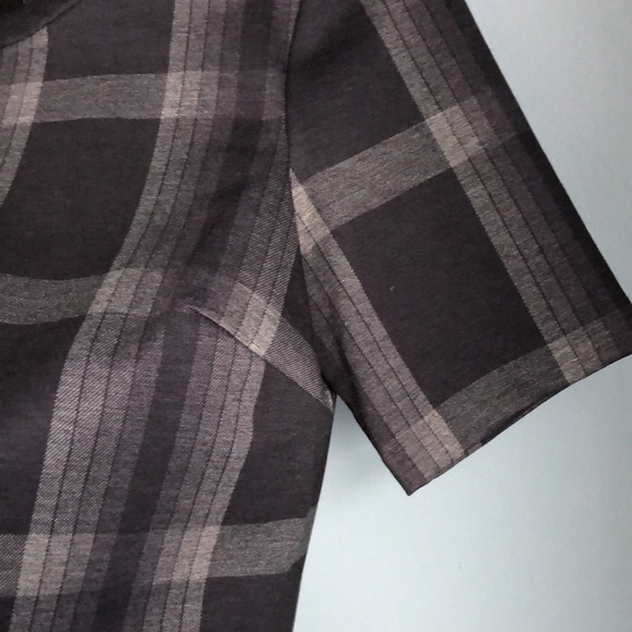 Elaine Rose Black Grey Plaid Top - Picture 3 of 8